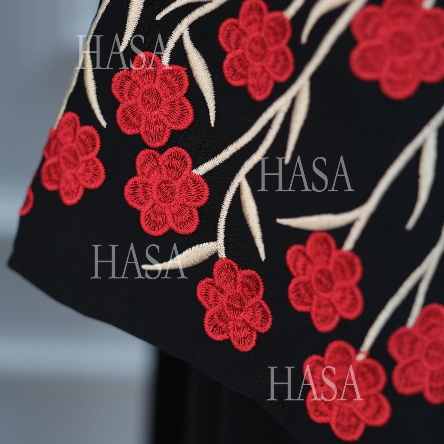 HS6529 Embroidered cardigan robe with headscarf, optional inner wear combination