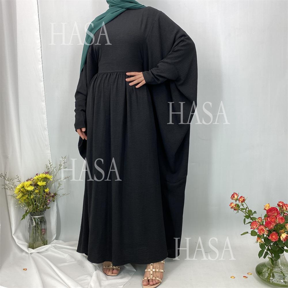 HS6586 Loose Turkish Pleated Dress, Fashionable Long Design