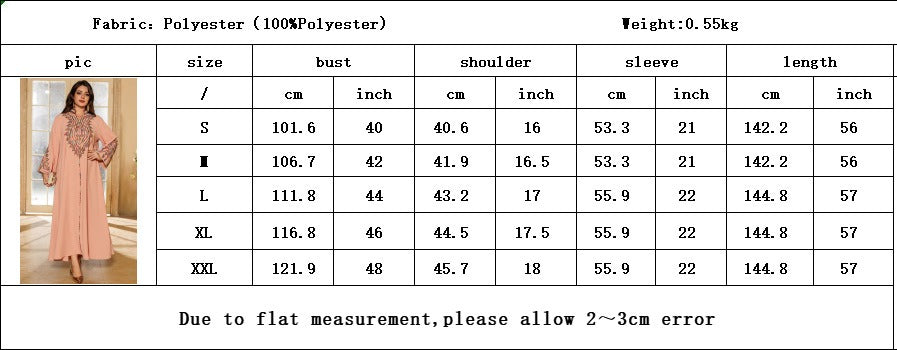 HS6669 Pullover Embroidered Robe Dress with Simple Long Sleeves