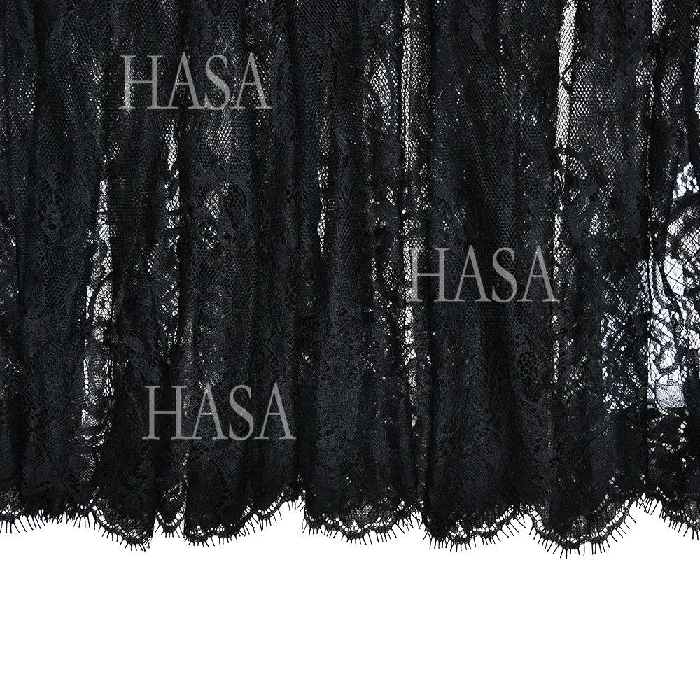HASA HS6767 Minimal Glam Lace Panel Bodycon Dress