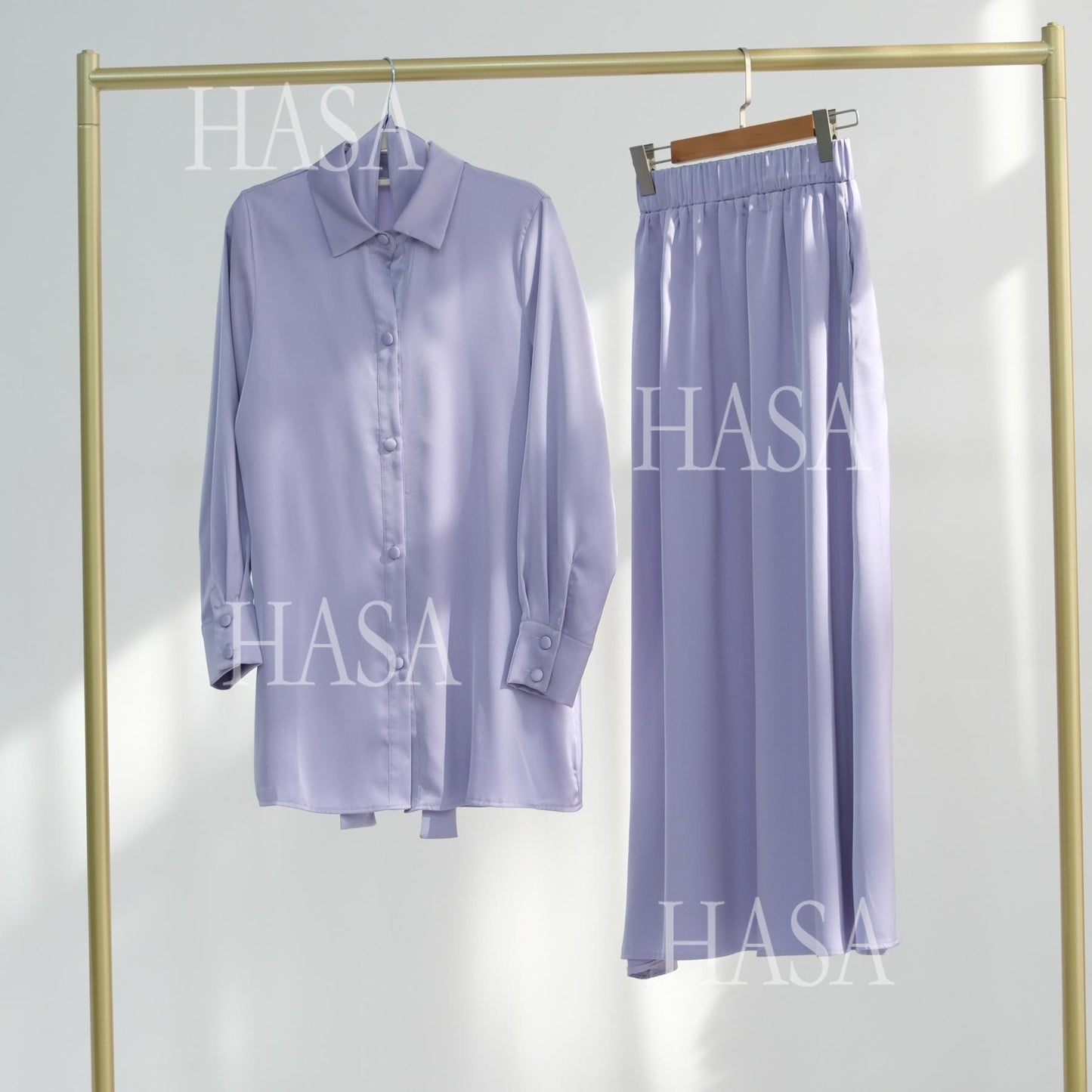 HS5874 Gentle Lace-up Two-piece Suit, Simple Texture, First Choice for Daily Wear abaya girl
