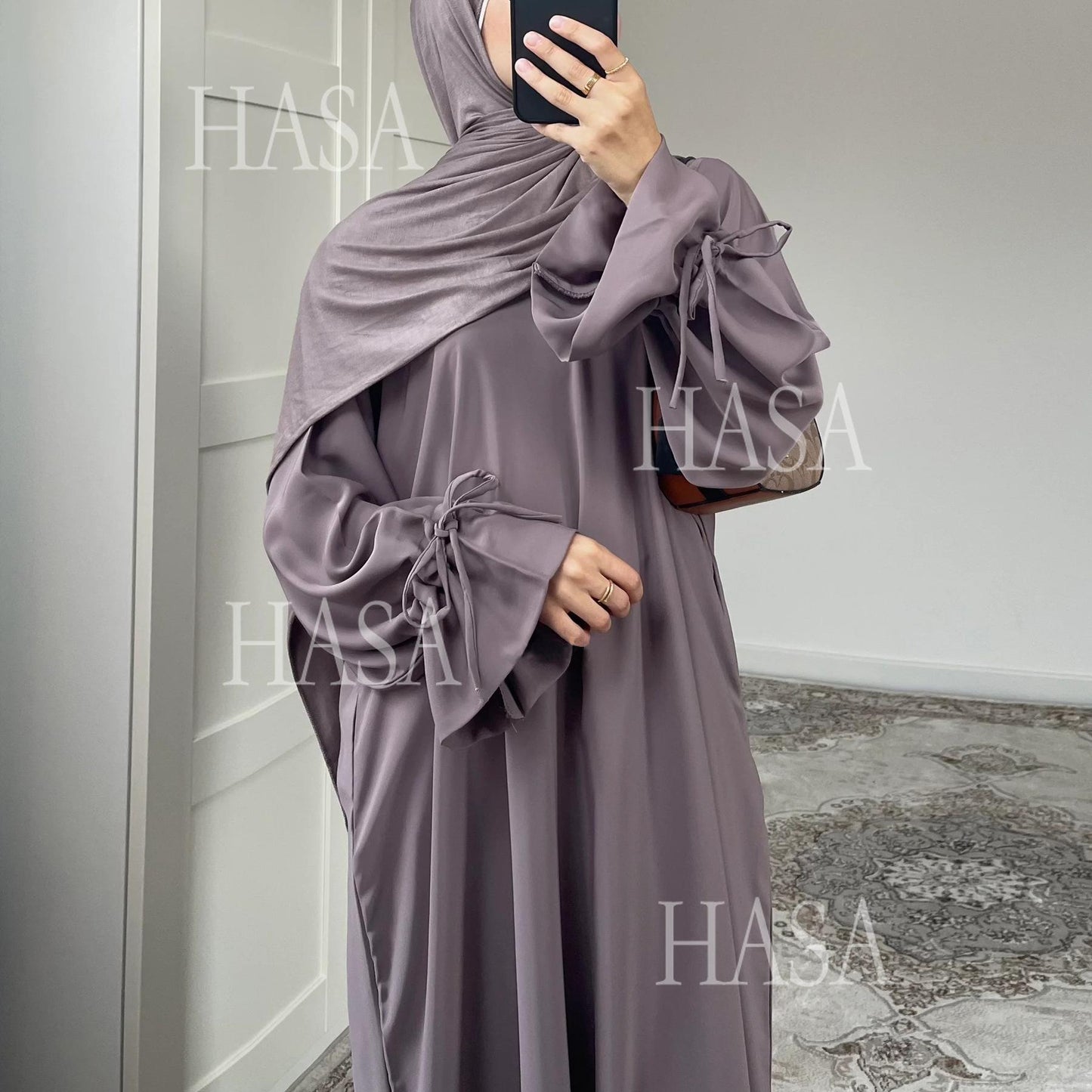 HS5861 Solid Color Sleeve Robe (without Headscarf), Elegant Temperament Instantly abaya girl