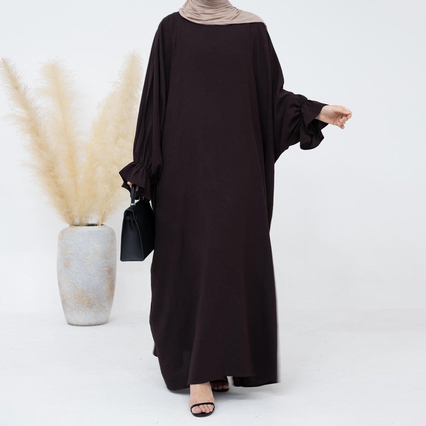 HASASERIES HS0996 1pcs Solid Color Abaya Dress