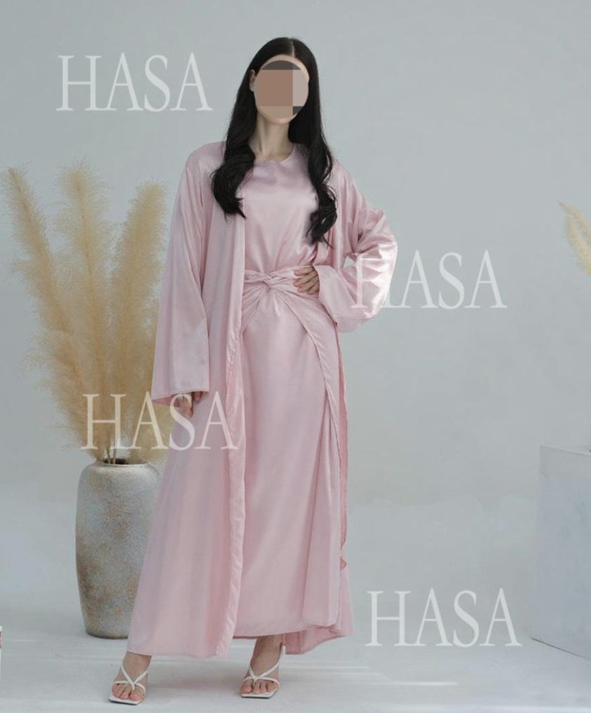 HS6581 Solid color three-piece women's long skirt suit