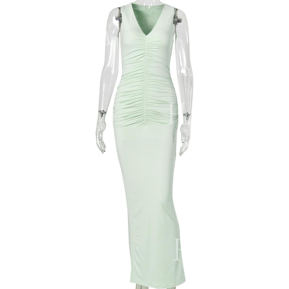 HASA HS6766 Chic Sleeveless Figure Hugging Dress
