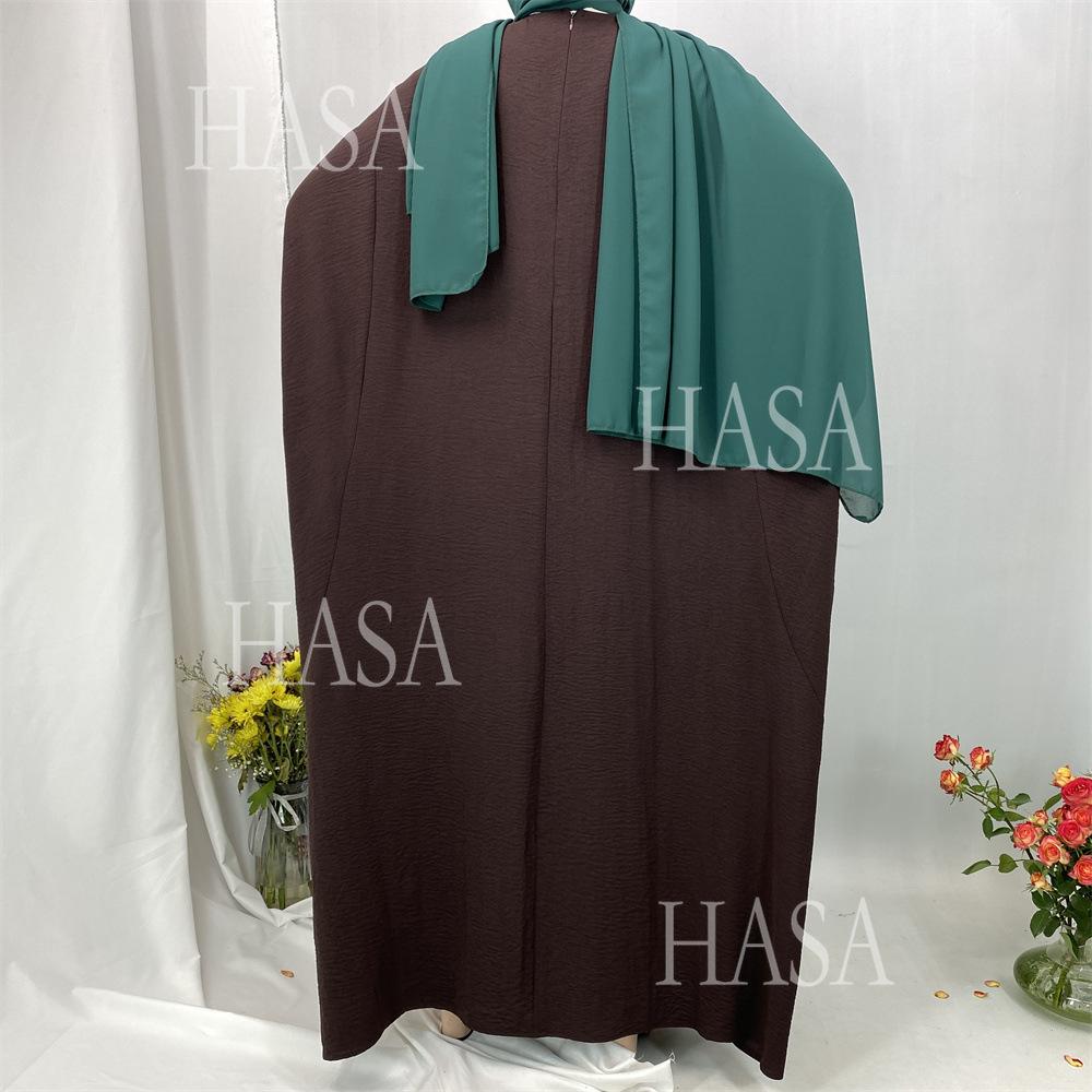 HS6586 Loose Turkish Pleated Dress, Fashionable Long Design