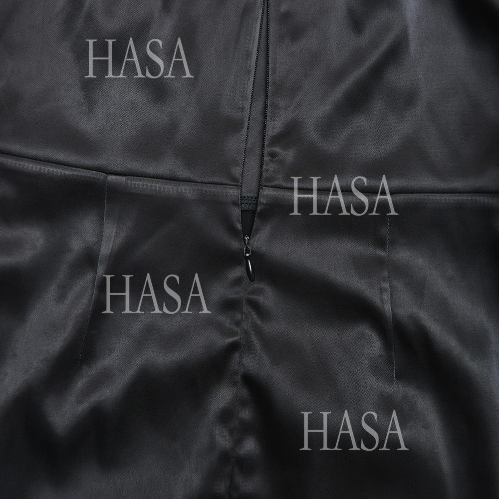 HASA HS6767 Minimal Glam Lace Panel Bodycon Dress