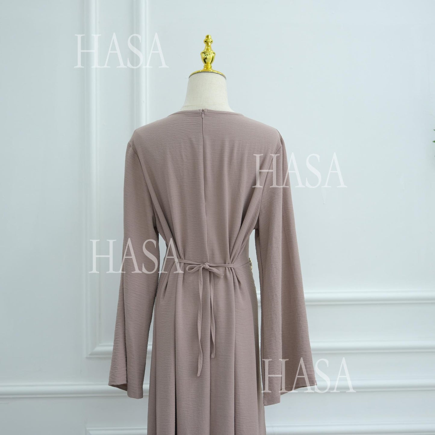HS6549 Minimalist Abaya with Waist Detail