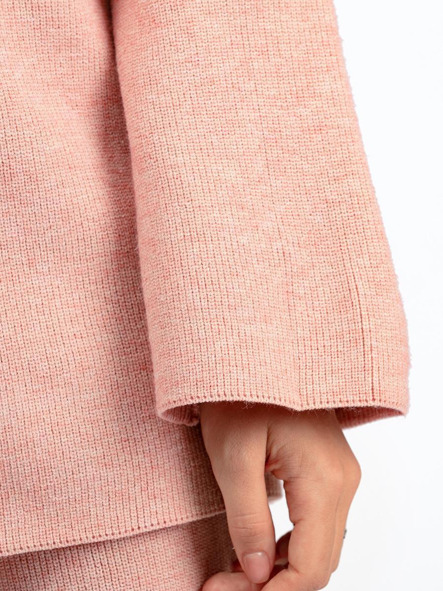 HS0553 Two-Piece Set High-Neck Sweater and Casual Wide-Leg Trousers