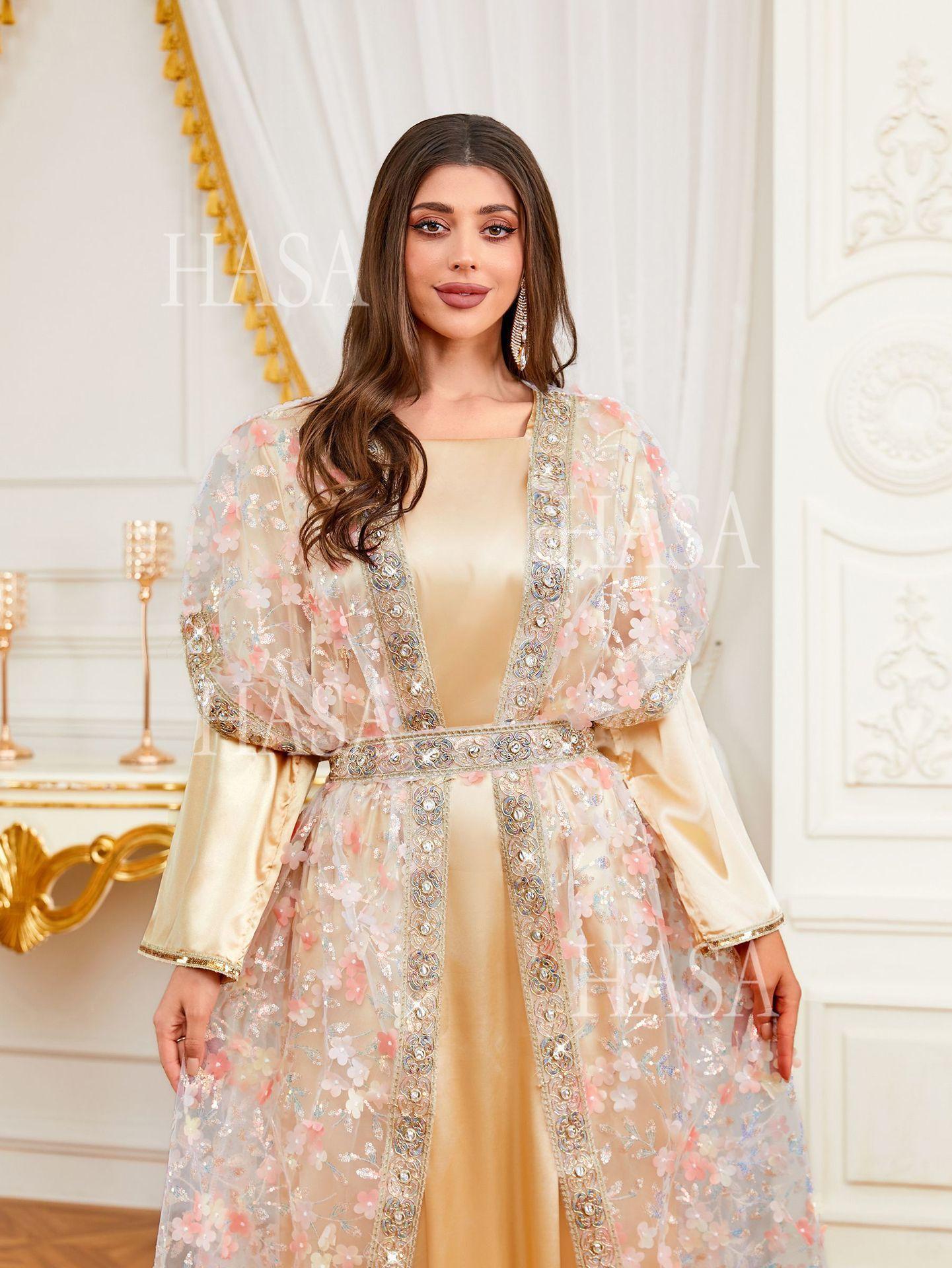 HASA HS6761 Elegant Occasion Ready Open Abaya Set