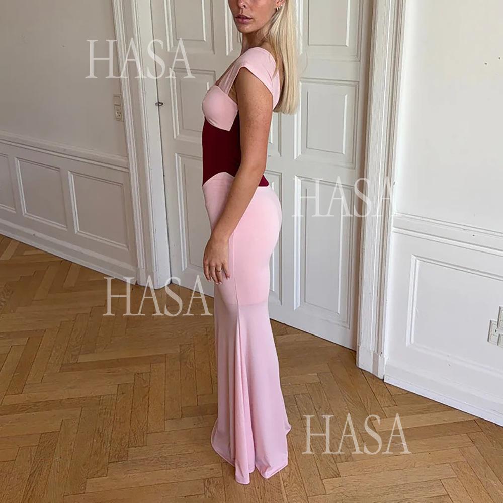HASA HS6771 Soft Glam Fitted Evening Dress