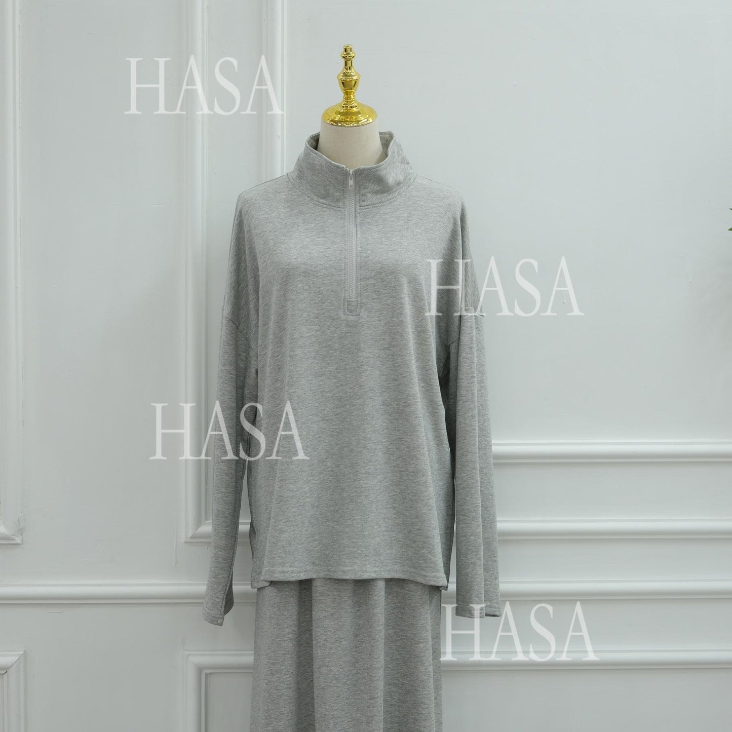 HASA HS6783 Cool Streetwear Maxi Skirt and Loose Top Set