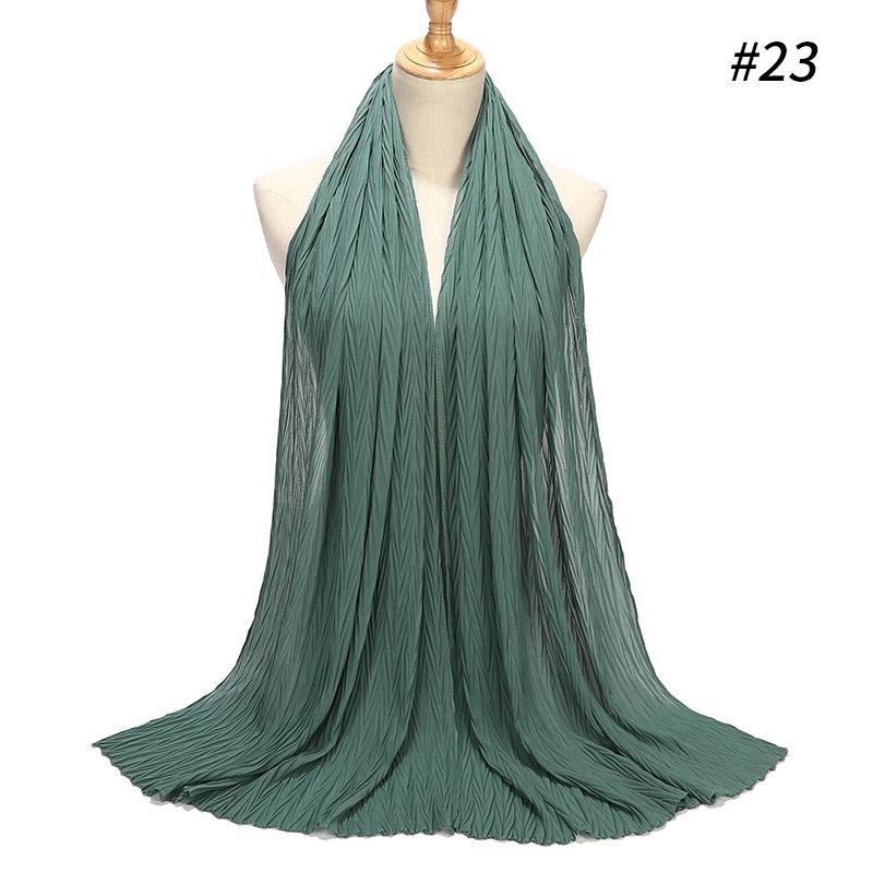 HASASERIES HS1137 Pearl Chiffon Baotou Scarf