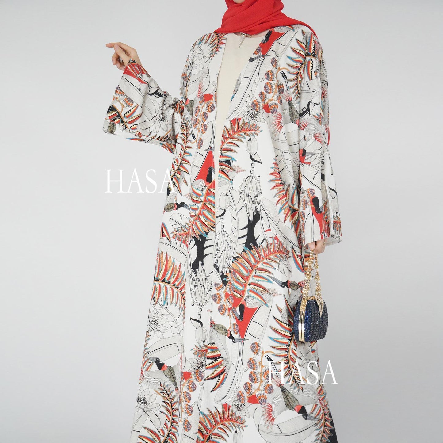 HS6323 Airy Summer Cardigan with Delicate Floral Prints