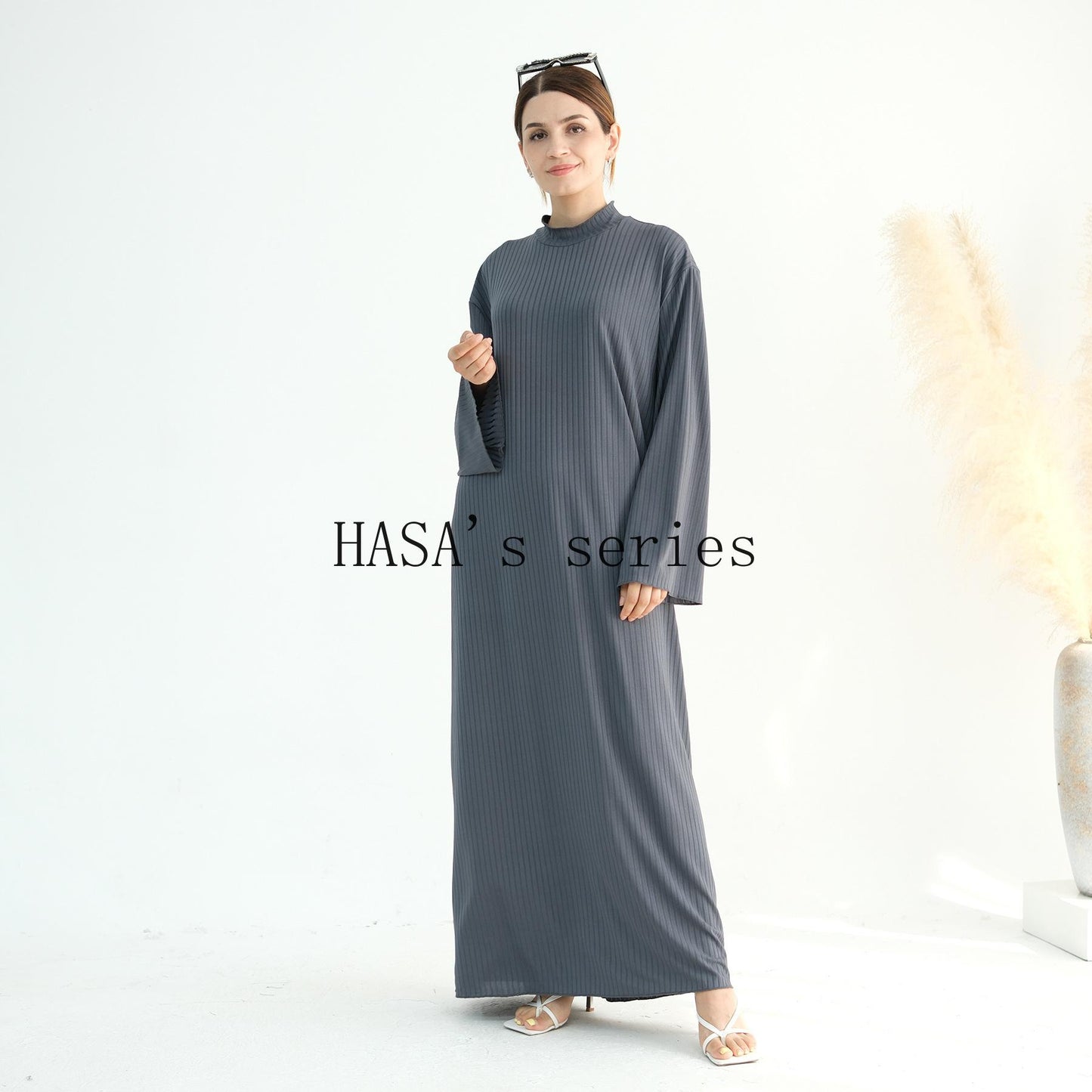 HS5509 Beautiful Stand Collar Dress Robe - Lightweight multi-color design, comfortable and stylish party  wear red dress thick  thigh 2  part bow  outfits