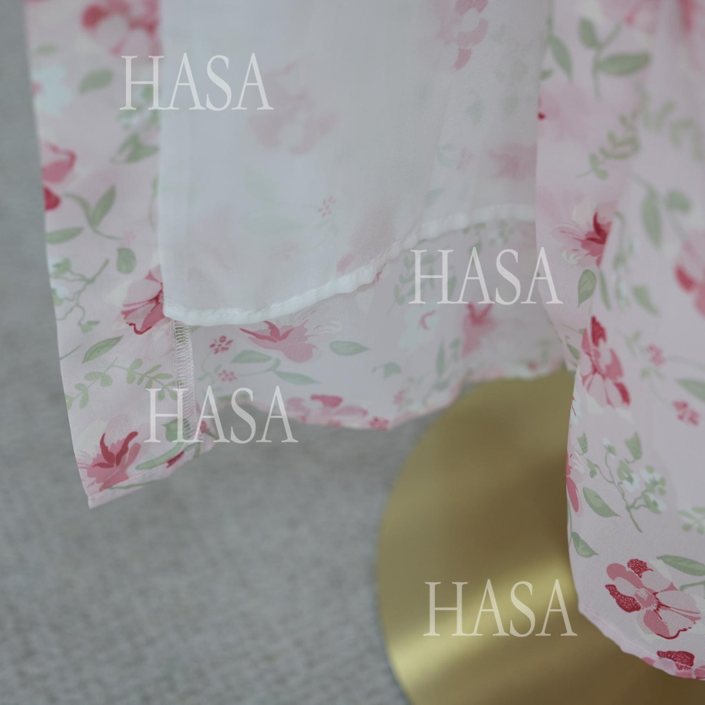HS6515 Summer Printed Chiffon Jacket and Headscarf Two-Piece Set
