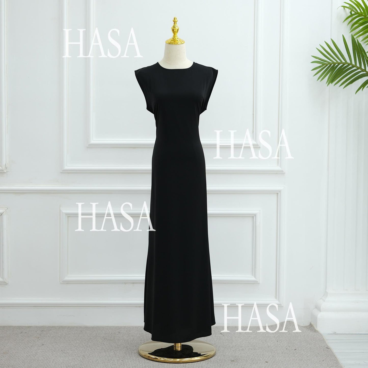 HS5883  A Two-piece Robe and Skirt Set with A Soft Bow and A Belt Design open abaya outfit