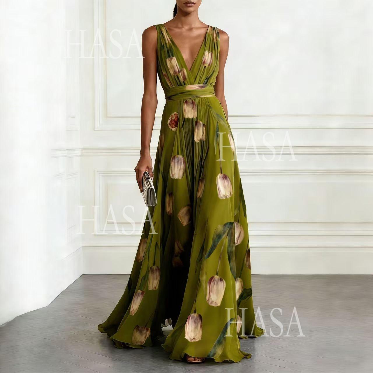 HASA HS6799 Romantic Floral Maxi Dress That Turns Heads
