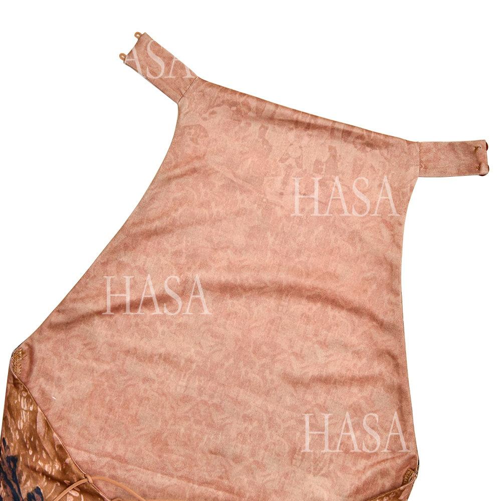 HASA HS6768 Elegant Open Back Slim Fit Maxi Dress