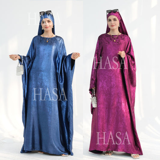 HS5879 Light-sensing Two-piece Dress | with Headscarf Design, The Overall Matching Is More Worry-free