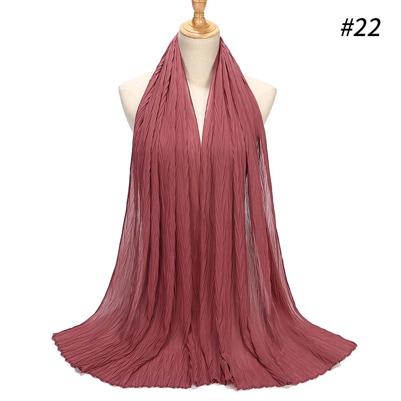 HASASERIES HS1137 Pearl Chiffon Baotou Scarf