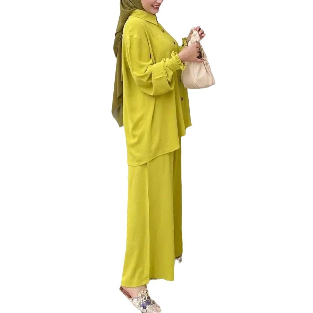 HASASERIES HS0817 2pcs Set Loose Long Sleeved Shirt and Pants