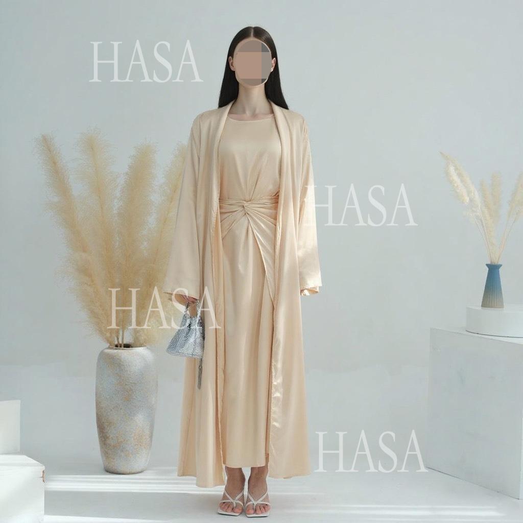 HS6581 Solid color three-piece women's long skirt suit