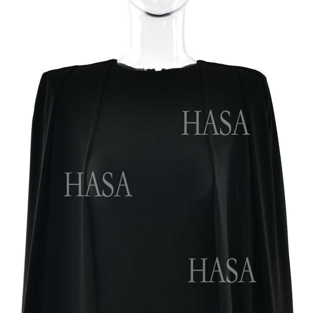 HASA HS6774 Luxury Long Sleeve Cape Style Bodycon Dress