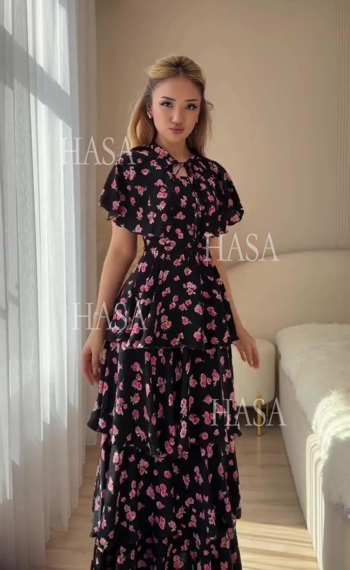 HASA HS6800 Dreamy Ruffle Maxi Dress for Special Days