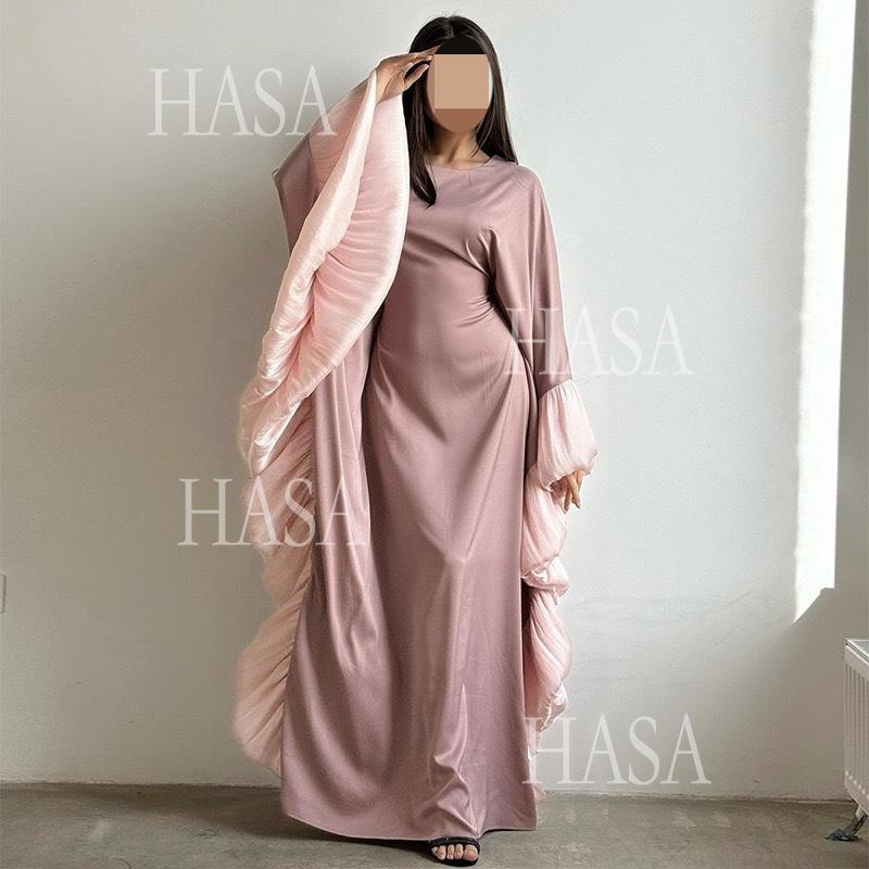 HS6473 Elegant and Graceful Heavy Stitching Lace Sleeve Robe