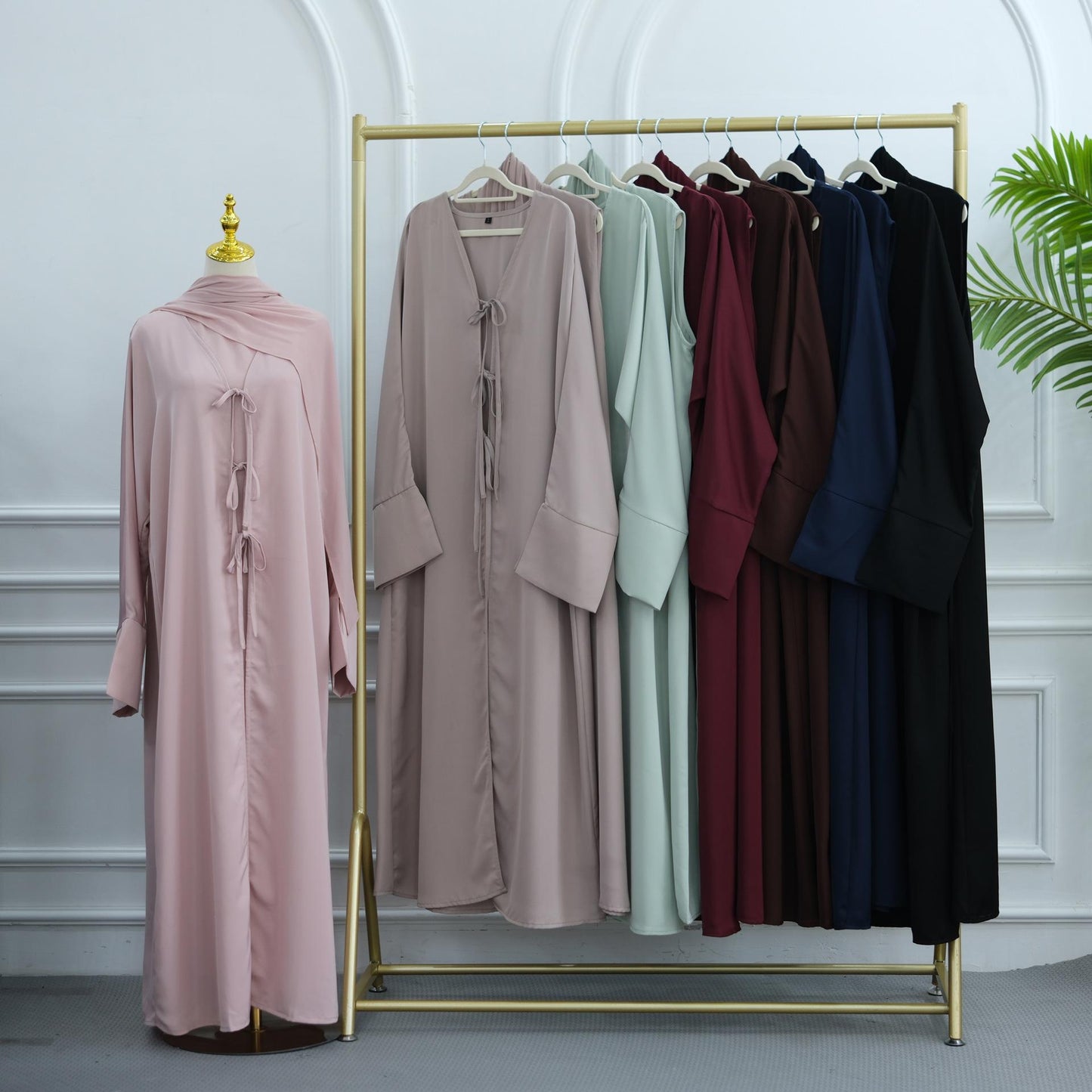 HASA HS6812 Loriya Large Size Long Sleeve Party Solid Color Three-piece Set