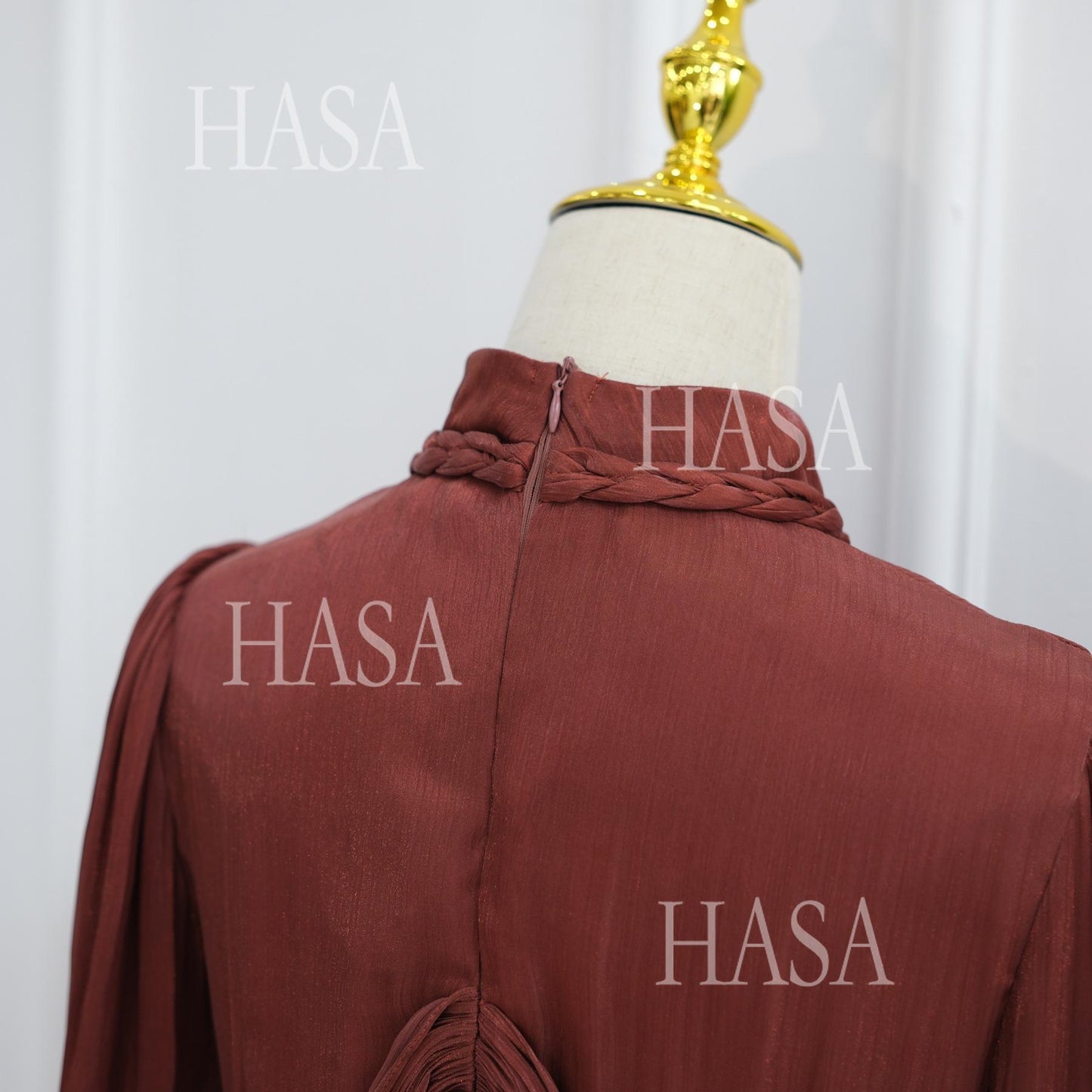 HASA HS6803 Chic Ruched Maxi Dress with Elegant Flow