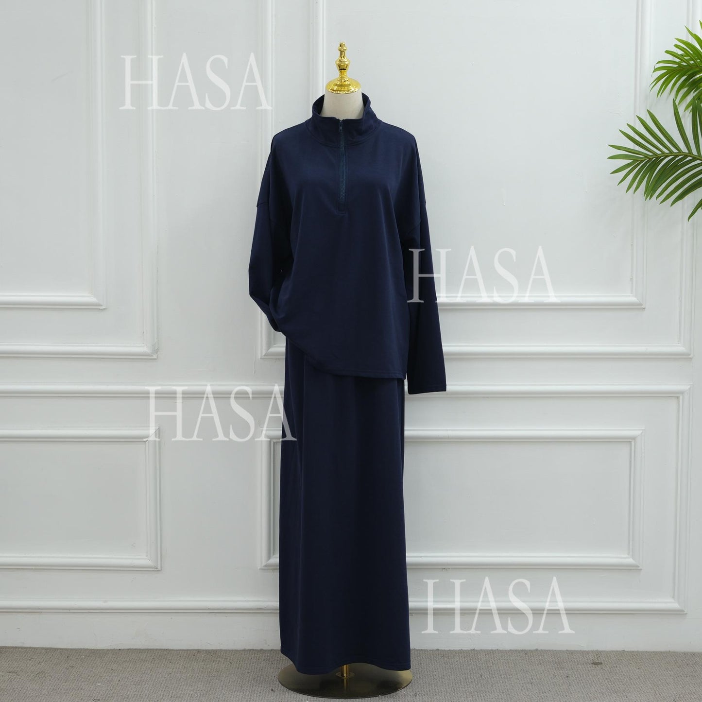 HASA HS6783 Cool Streetwear Maxi Skirt and Loose Top Set
