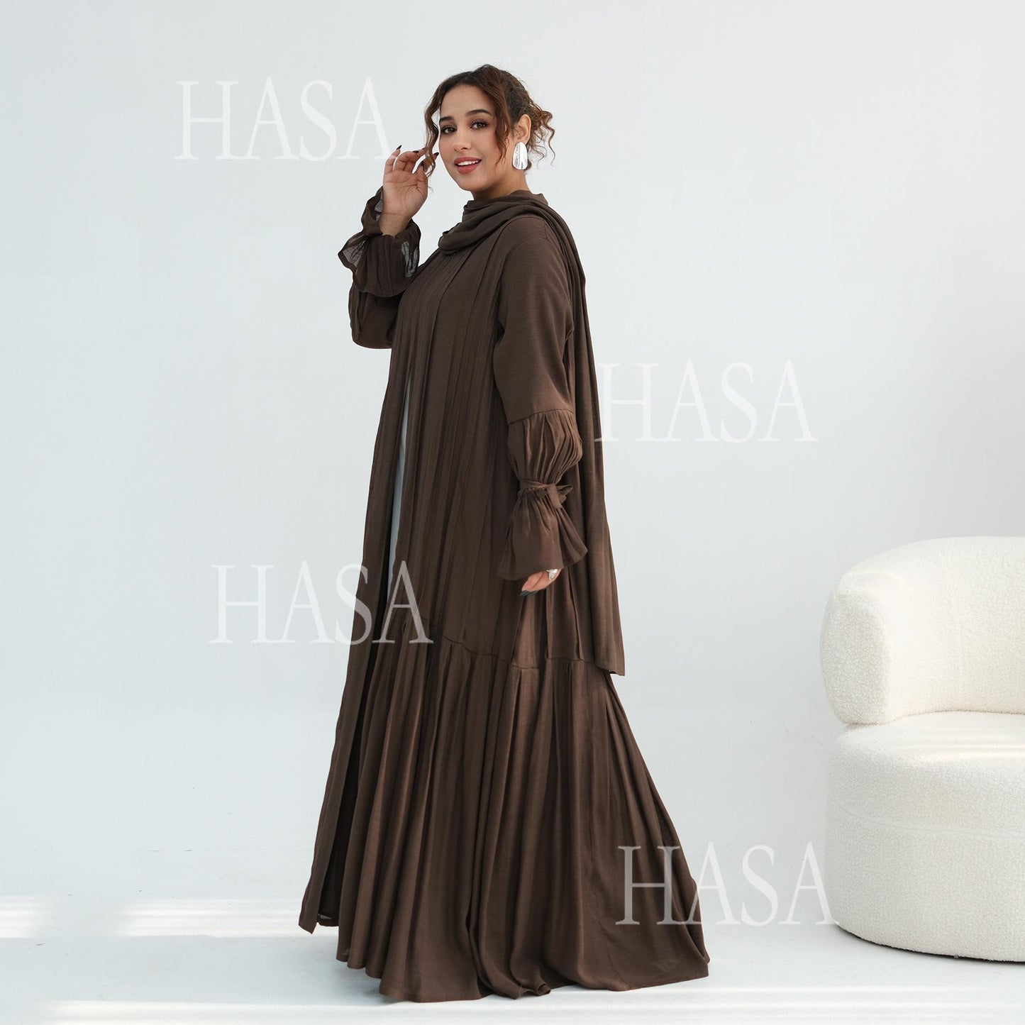 HASA HS6802 Flowy Abaya and Hijab Set You Will Love