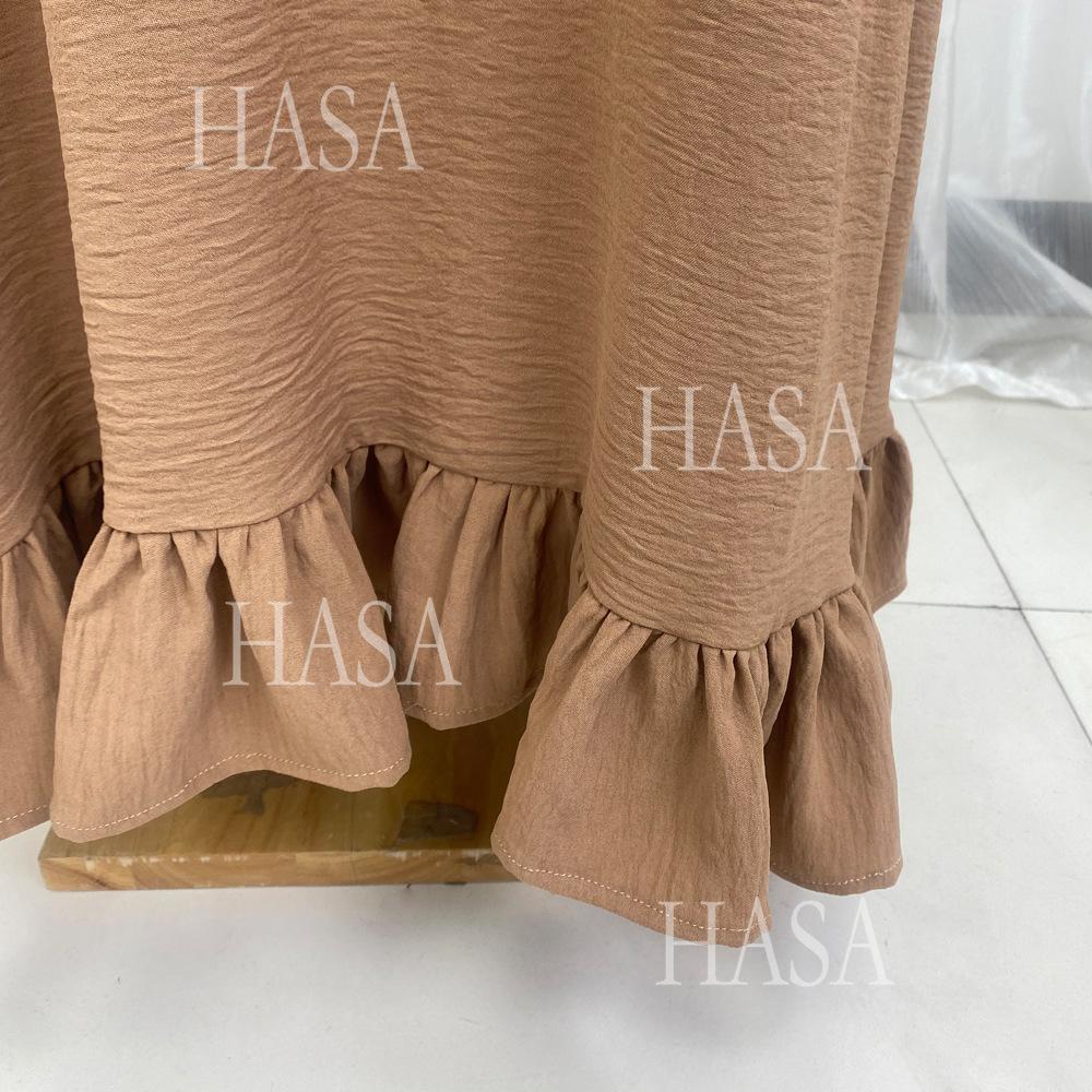 HS5860 Fashionable Imitation Linen Solid Color Robe, Breathable and Comfortable Leading The Trend abaya girl