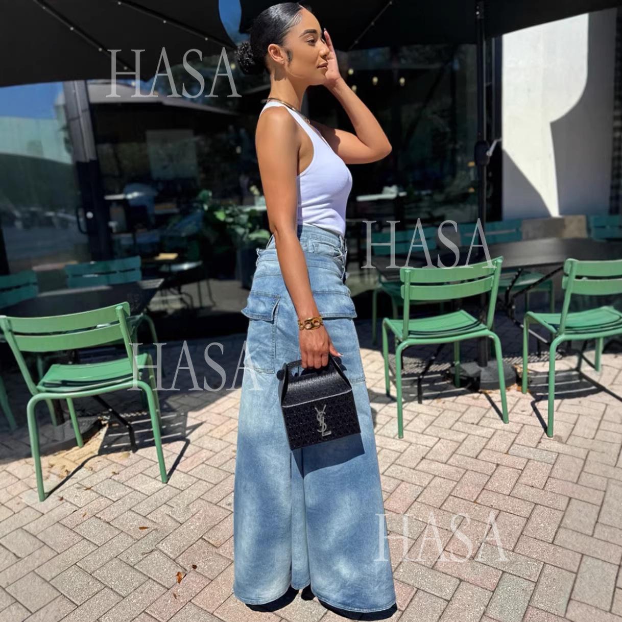 HASA HS6777 Trendy Denim Skirt Pants
