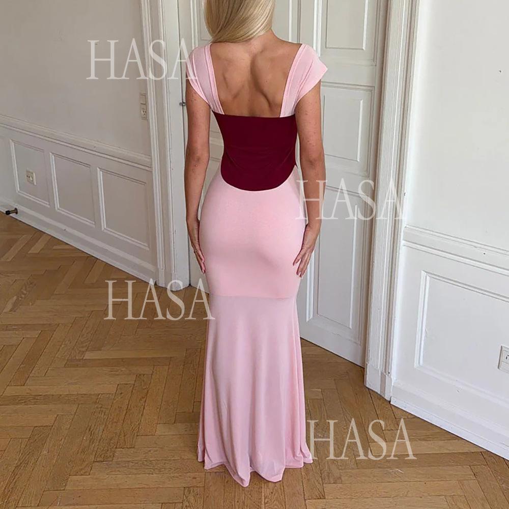 HASA HS6771 Soft Glam Fitted Evening Dress