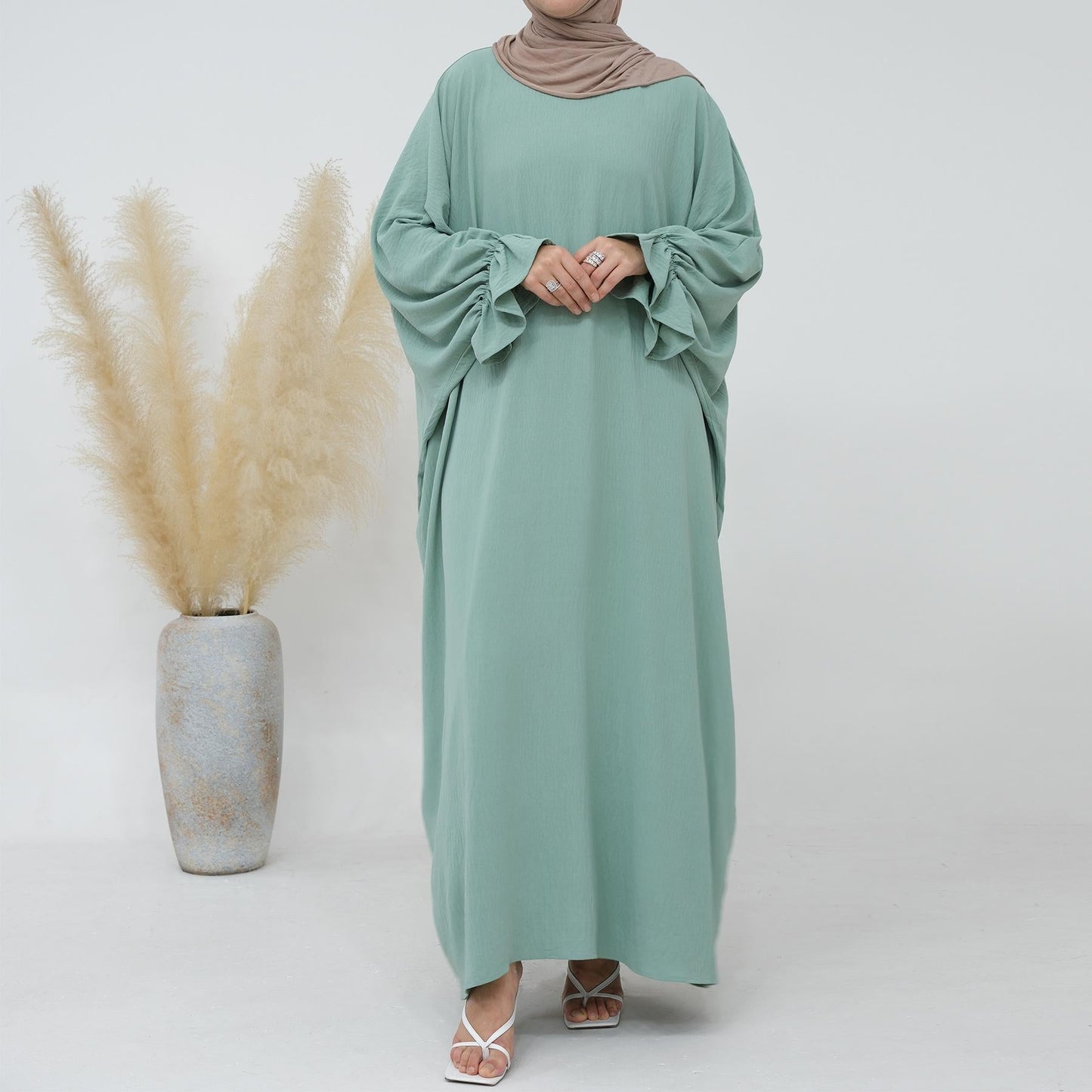 HASASERIES HS0996 1pcs Solid Color Abaya Dress