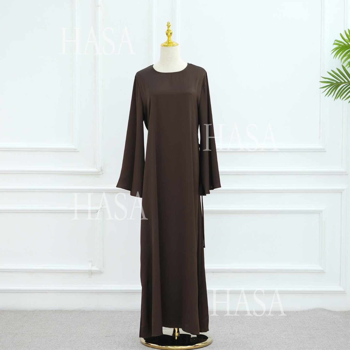 HS6491 Elegant Bell Sleeve Maxi Dress