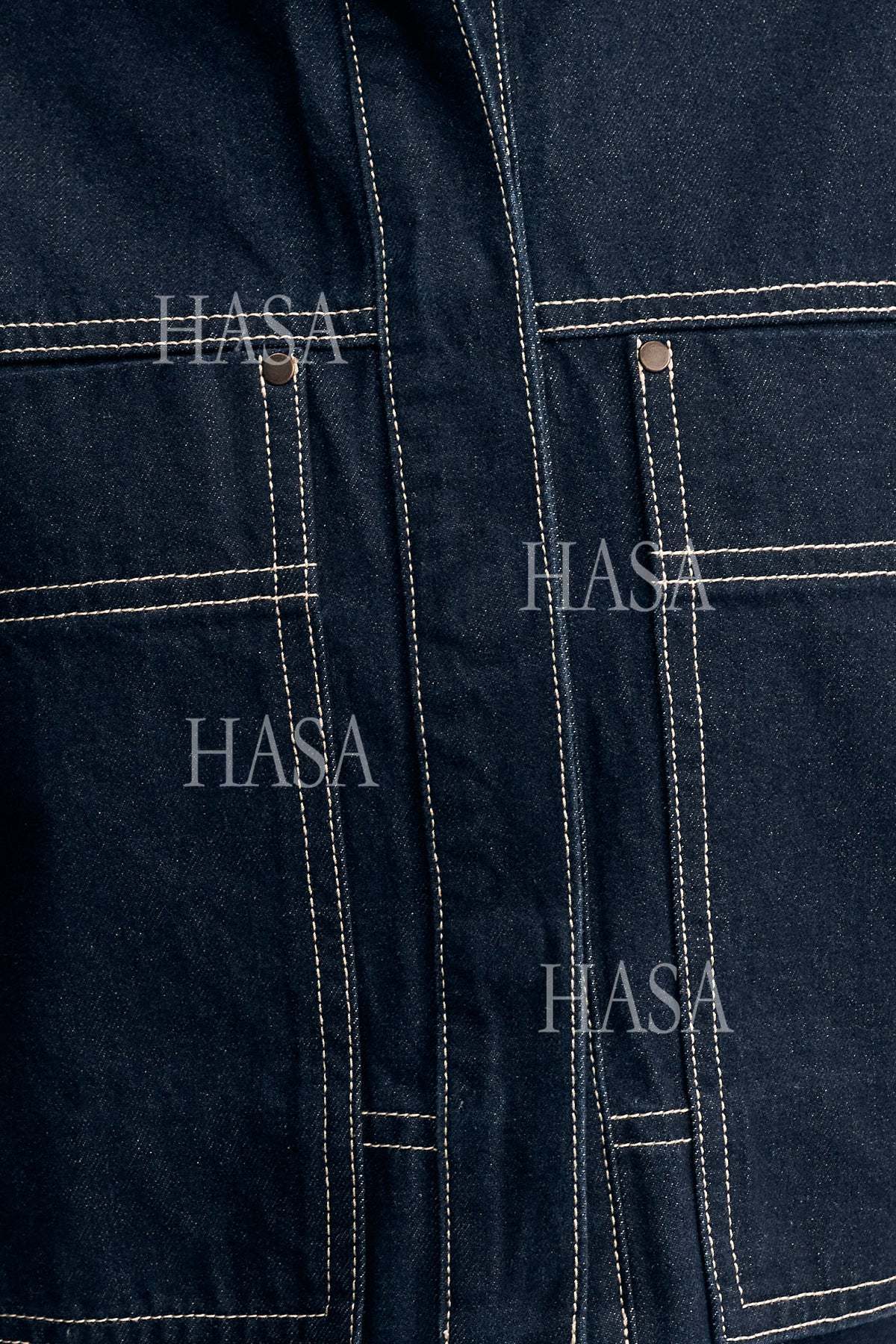 HASA HS6794 Trendy Dark Wash Denim Maxi Skirt Matching Set