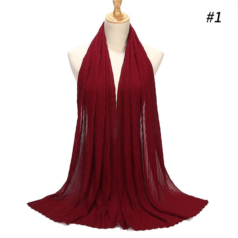 HASASERIES HS1137 Pearl Chiffon Baotou Scarf