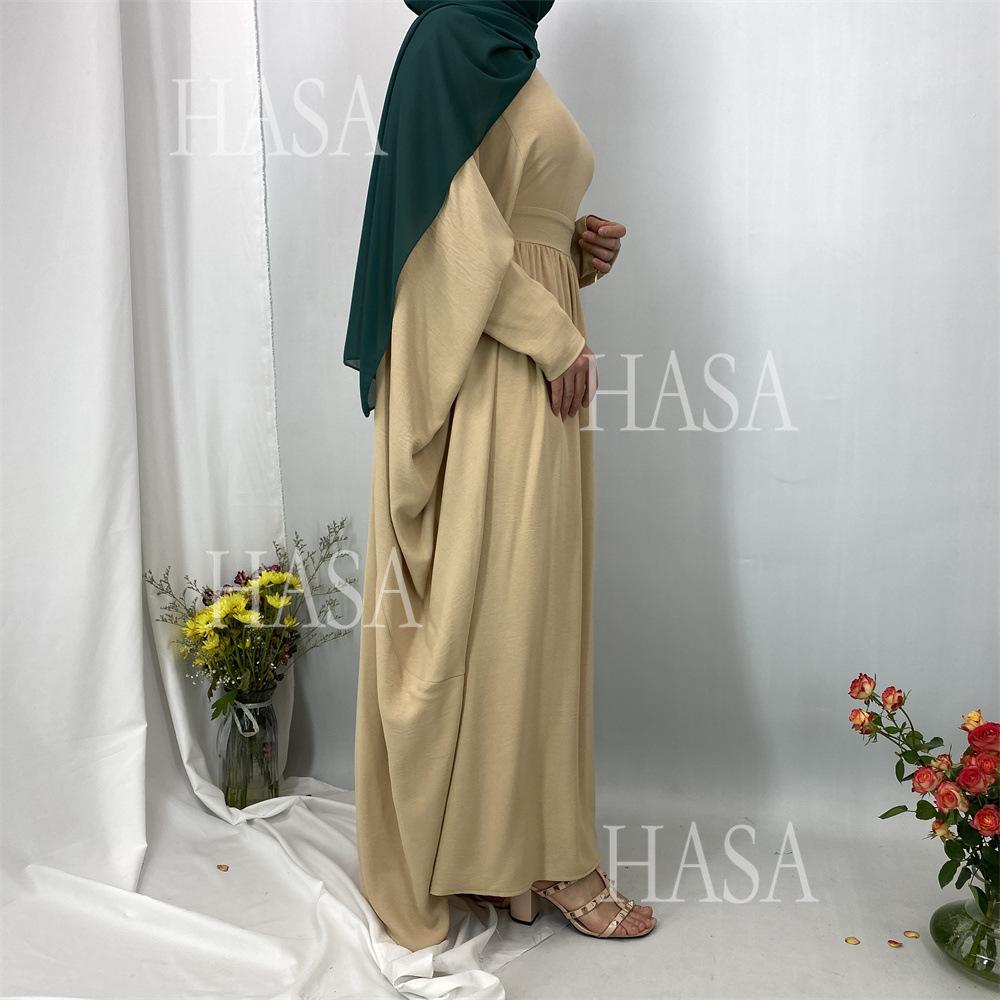 HS6586 Loose Turkish Pleated Dress, Fashionable Long Design
