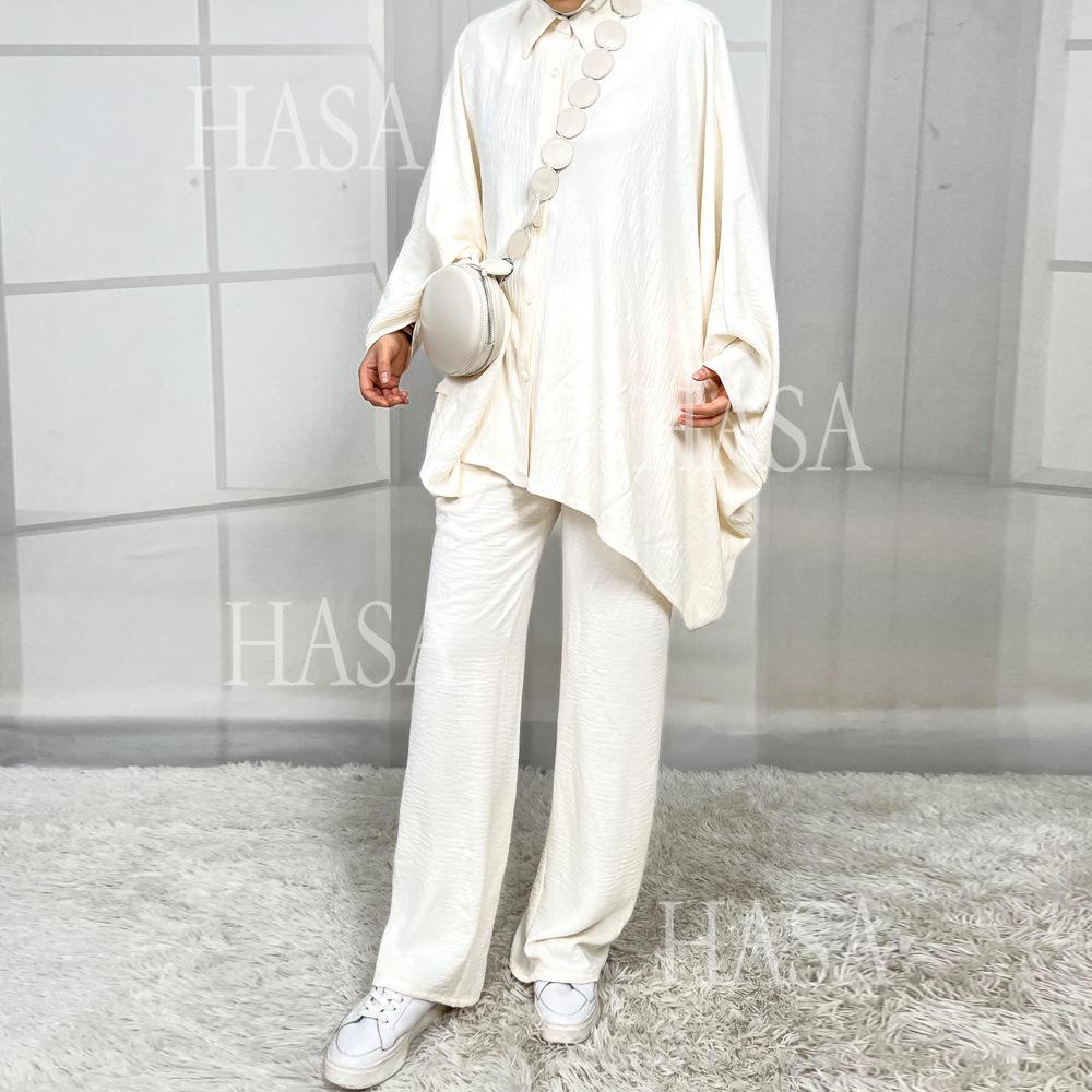 HS5855 High-end Crepe Linen Two-piece Suit (headscarf Not Included), Stylish and Simple, Showing Elegance