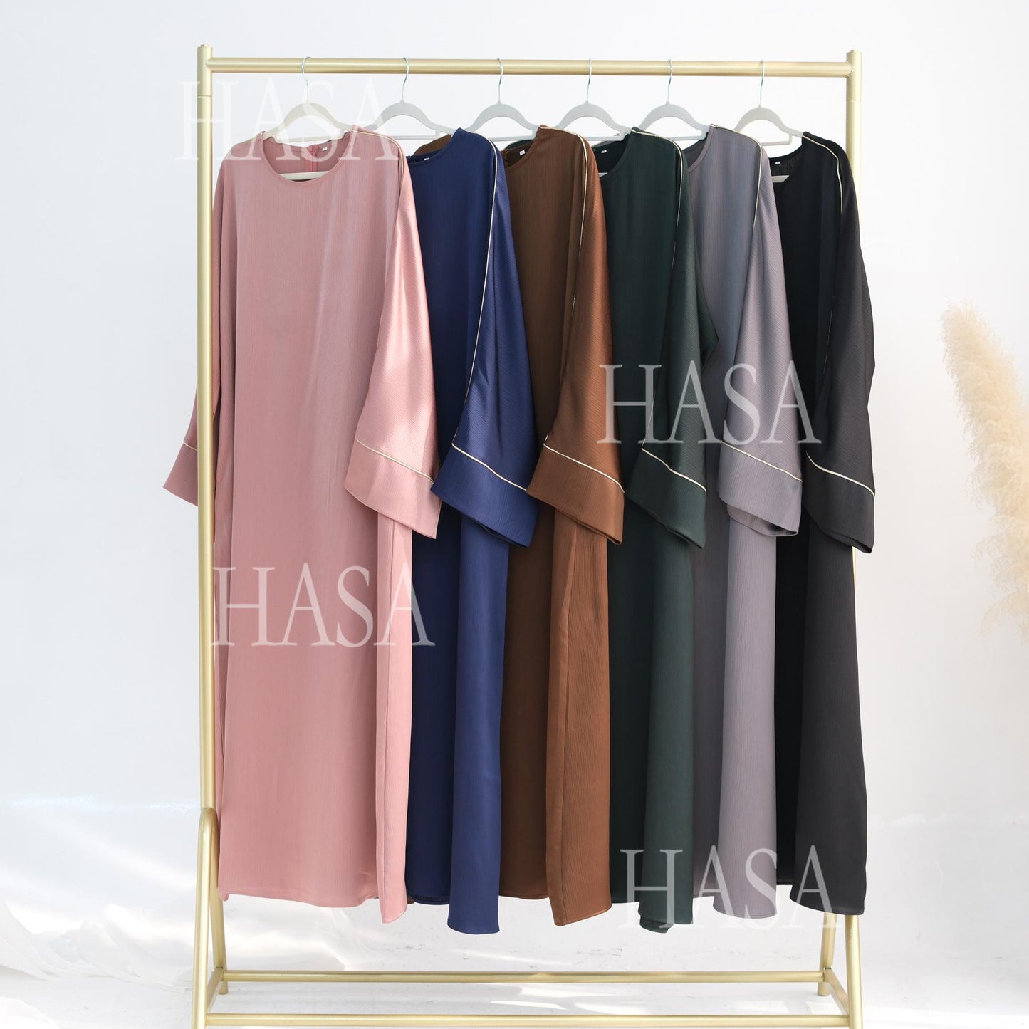 HS5876 Robe with Detailed Design and Gentle Texture for Daily Light Wear abayas