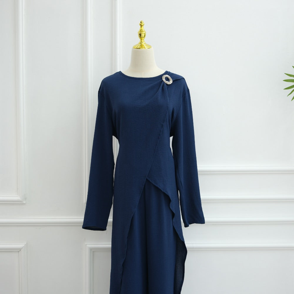 HS6605 Stylish asymmetrical two-piece set (with optional headscarf)