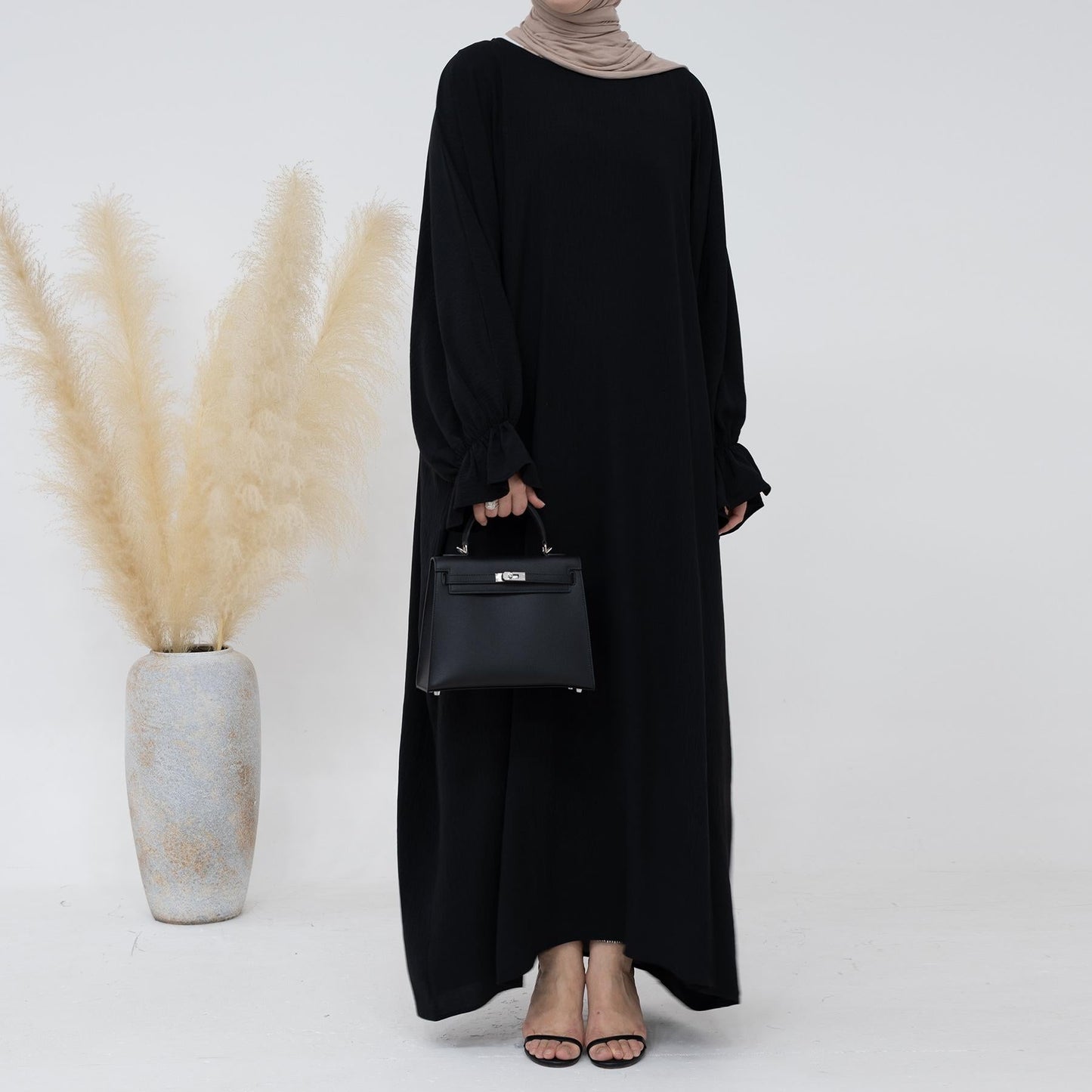 HASASERIES HS0996 1pcs Solid Color Abaya Dress