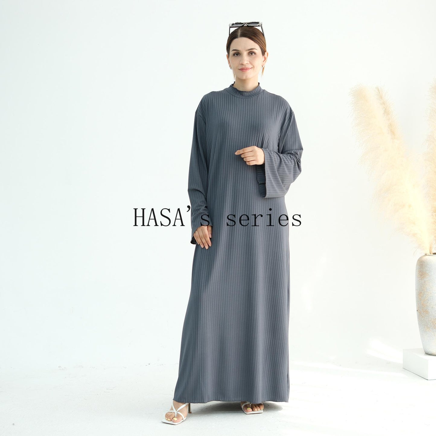 HS5509 Beautiful Stand Collar Dress Robe - Lightweight multi-color design, comfortable and stylish party  wear red dress thick  thigh 2  part bow  outfits