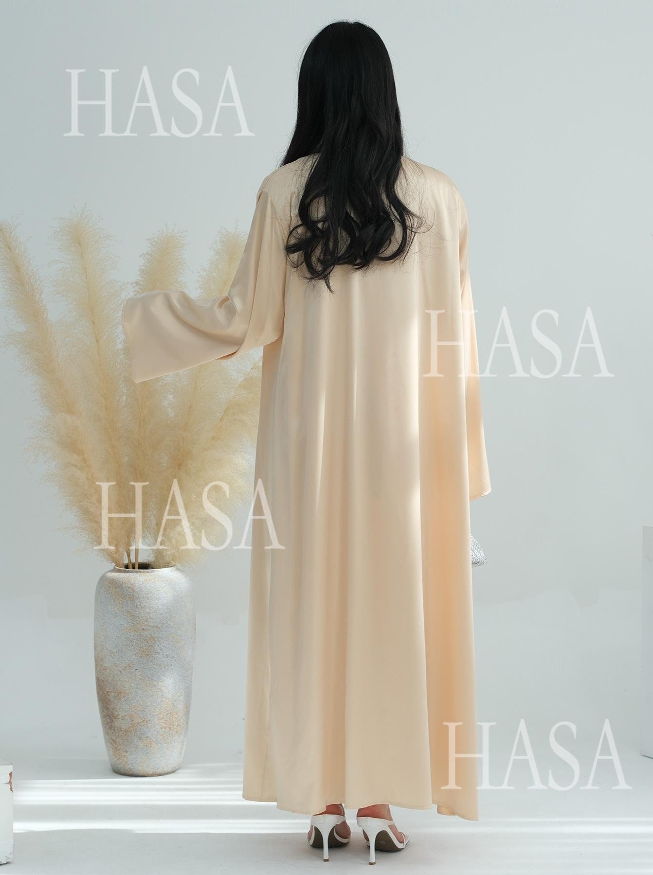 HS6581 Solid color three-piece women's long skirt suit