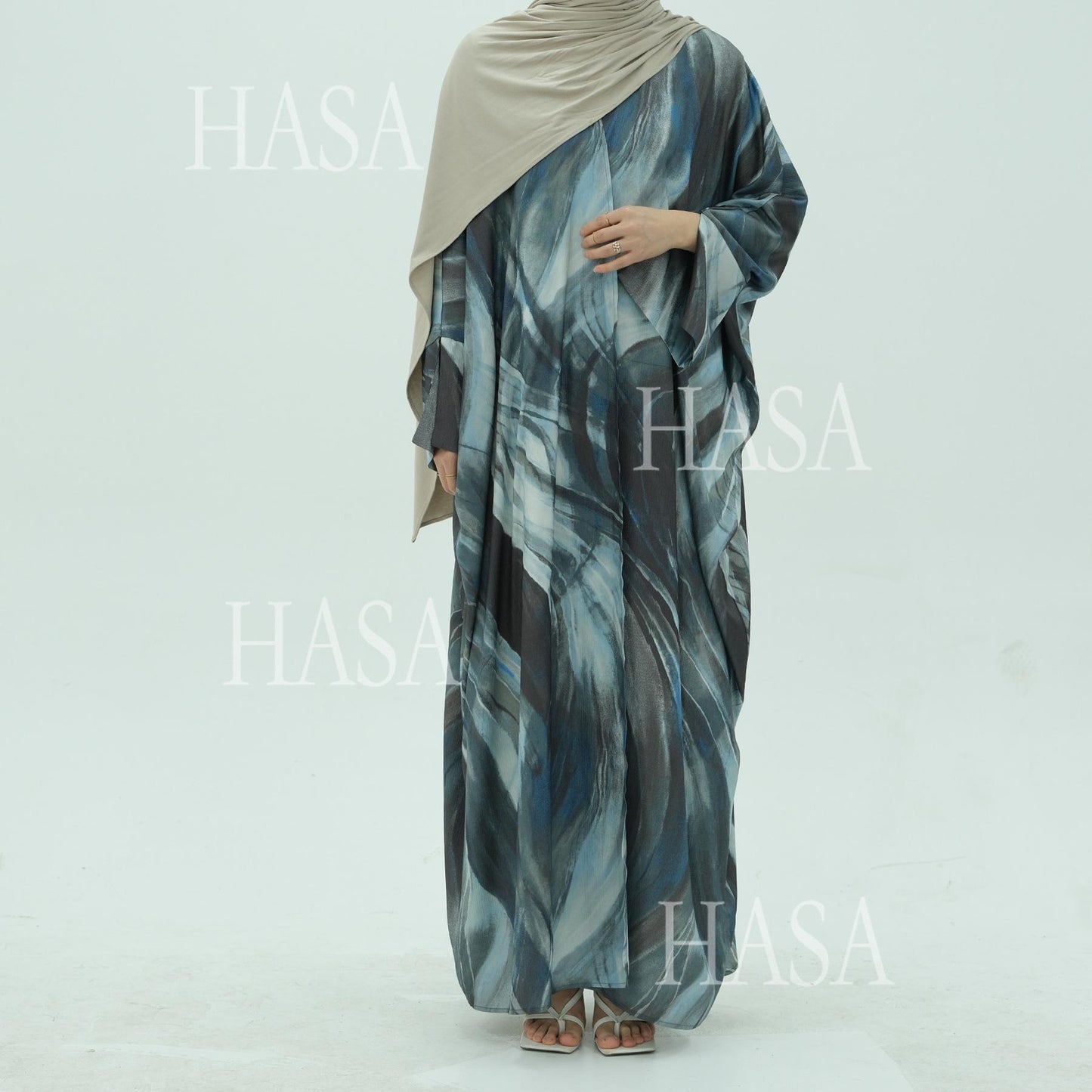 HS6509 Abstract Printed Loose Abaya (Headscarf Not Included)