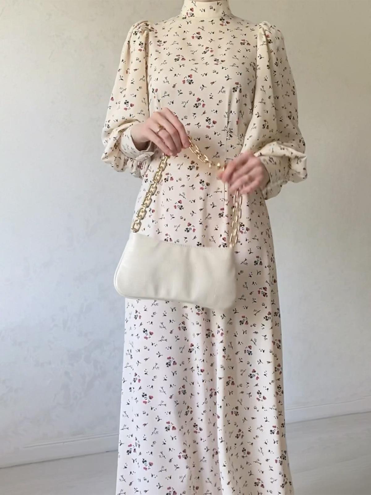HASASERIES HS1027 Robe longue à lacets et motif floral